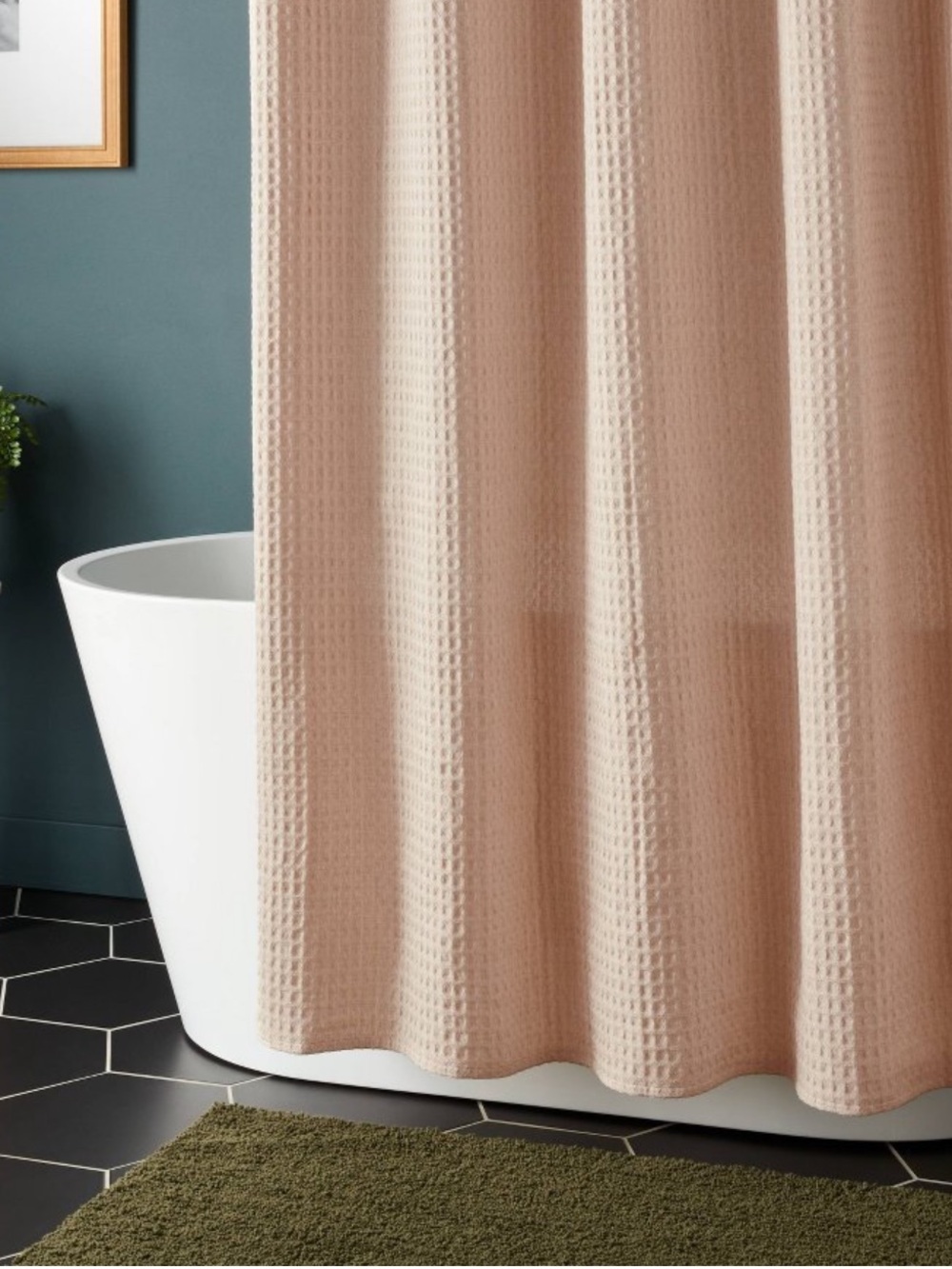 Waffle Weave Shower Curtain Khaki - Threshold new